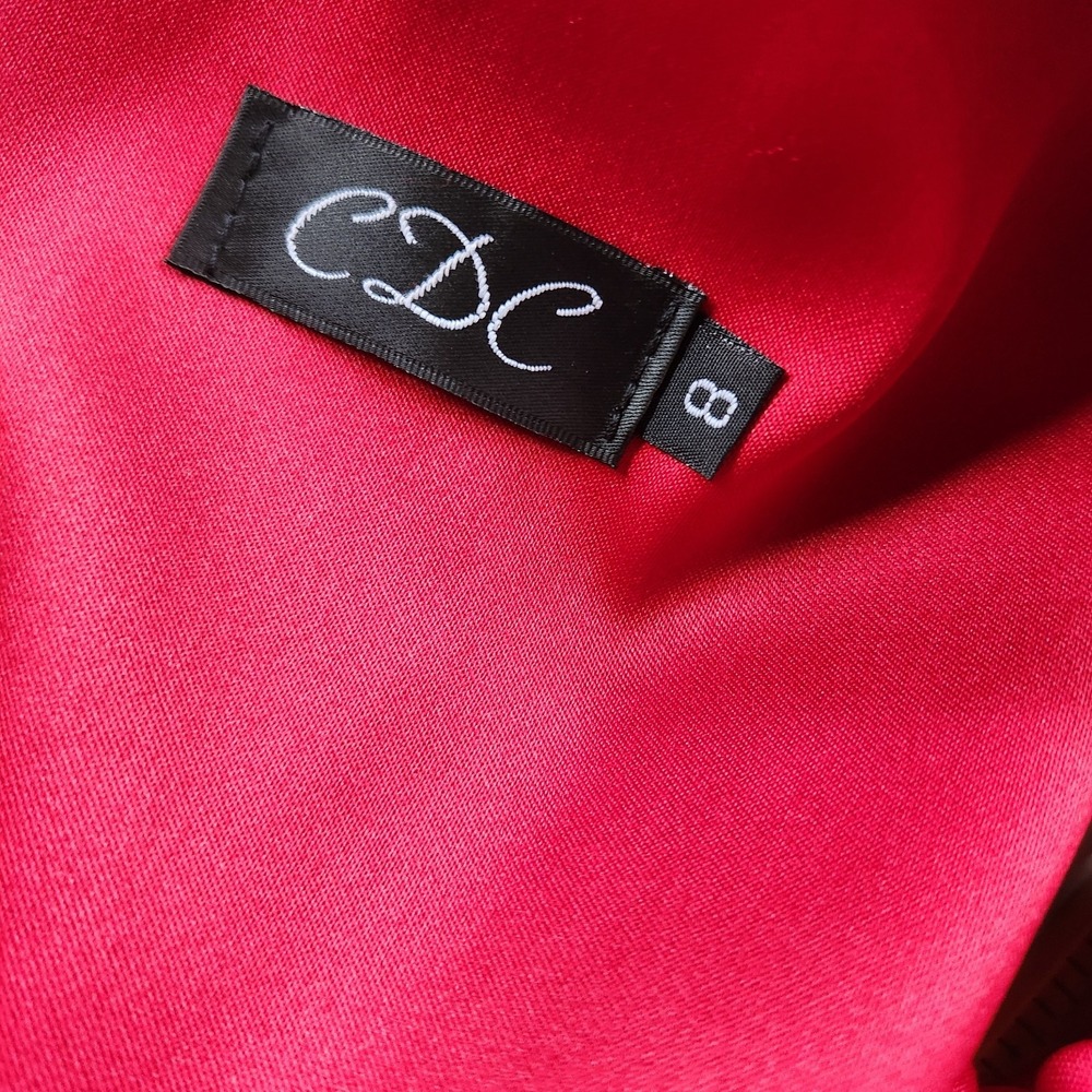 VTG CDC 90's Dress NWT Red Sheath Formal Cocktail Beaded Front Size 8‎ USA - Picture 5 of 10